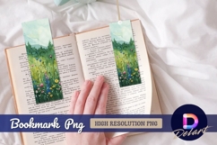 Watercolor meadow with forest Bookmark PNG Design Product Image 1