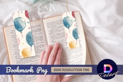 Watercolor balloons Bookmark PNG Design Product Image 1