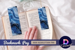 Blue agate texture with gold accents Bookmark PNG Design Product Image 1