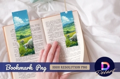 Sheep grazing on beautiful green Bookmark PNG Design Product Image 1