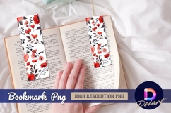 Red floral watercolor pattern Bookmark PNG Design Product Image 1