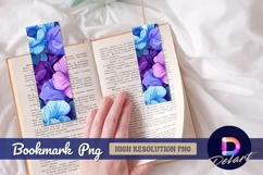 Blue and purple floral vector Bookmark PNG Design Product Image 1