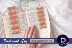 Pink green plaid Bookmark PNG Design Product Image 1