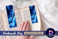 Abstract blue swirls and bubbles Bookmark PNG Design Product Image 1
