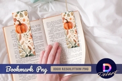 Autumn pumpkin and floral Bookmark PNG Design Product Image 1