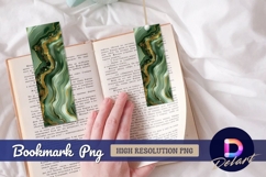 Emerald green and gold abstract Bookmark PNG Design Product Image 1