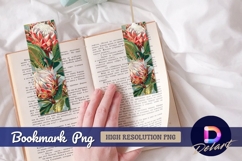 Illustrated protea flowers with leaves bookmark png Product Image 1