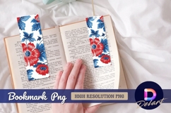 Red and blue flower floral bookmark png Product Image 1