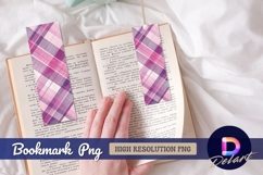 Pink purple geometric diagonal plaid bookmark png Product Image 1