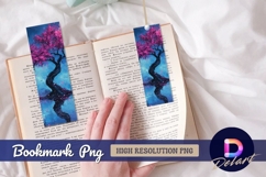 Cherry blossom tree illustration pink blooms Bookmark PNG Product Image 1