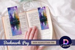 Colorful trees water reflection Bookmark PNG Product Image 1