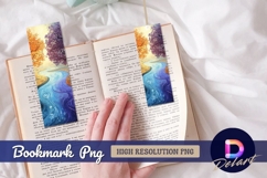 Painted river flowing between colorful Bookmark PNG Product Image 1