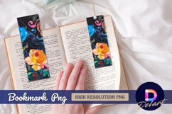 Vivid floral oil painting with dark Bookmark PNG Product Image 1