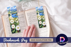 White flowers landscape Bookmark PNG Product Image 1