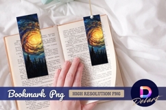 Impasto galaxy over forest Bookmark PNG Product Image 1