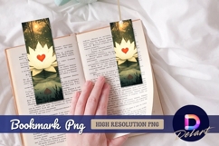Heart lotus water reflection dreamy forest Bookmark PNG Product Image 1