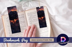 Dark rose with fire abstract background Bookmark PNG Product Image 1