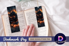 Fiery black rose on dark wooden Bookmark PNG Product Image 1