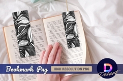 Black and white floral pattern background Bookmark PNG Product Image 1