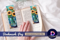 Sunflower bouquet oil painting style Bookmark PNG Product Image 1