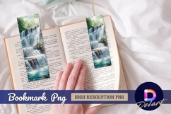 Beautiful waterfall painting style Bookmark PNG Product Image 1