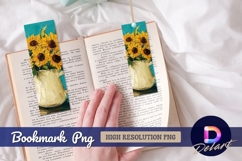 Sunflowers in pitcher textured oil painting Bookmark PNG Product Image 1