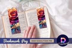 Watercolor rose floral Bookmark PNG Product Image 1