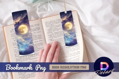 Dreamy moon clouds stars Bookmark PNG Product Image 1