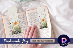 Elegant floral field oil painting Bookmark PNG Product Image 1