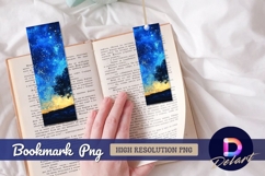 Starry night sky with silhouetted tree Bookmark PNG Product Image 1