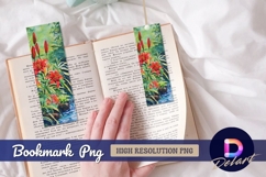White peonies watercolor painting Bookmark PNG Product Image 1