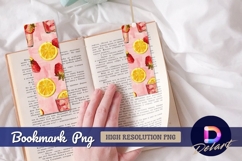 Strawberry lemonade watercolor Bookmark PNG Product Image 1