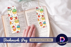 Watercolor cakes and fruits pattern Bookmark PNG Product Image 1