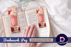 Strawberry milkshake with whipped cream bookmark png Product Image 1