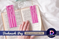 Dripping pink paint glossy texture bookmark png Product Image 1