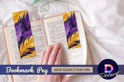 Golden and purple feathers bookmark png design Product Image 1