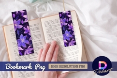Watercolor purple floral Bookmark PNG Product Image 1