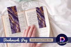 Purple and gold marble texture Bookmark PNG Product Image 1