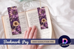 Purple and gold floral Bookmark PNG Product Image 1
