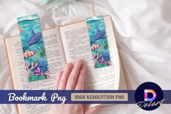 Underwater marine life colorful dolphin Bookmark PNG Product Image 1