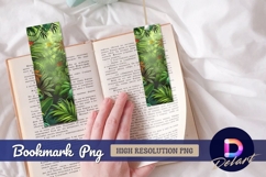 Tropical jungle leaves background illustration bookmark png Product Image 1