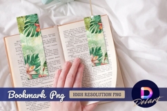 Tropical leaves and hibiscus flowers bookmark png Product Image 1