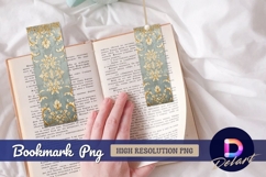 Golden baroque patterned texture on pale Bookmark PNG Product Image 1