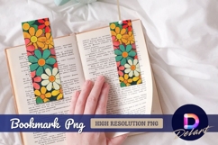 Colorful retro floral background Bookmark PNG Product Image 1