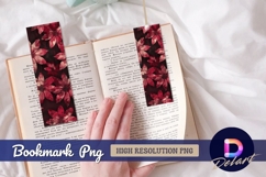 Dark floral pattern with red flowers bookmark png Product Image 1