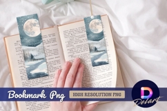 Winter landscape moonlight scene bookmark png Product Image 1