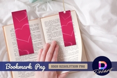 Pink hearts elegant abstract romantic Bookmark PNG Product Image 1