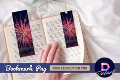 Colorful fireworks display at night Bookmark PNG Product Image 1