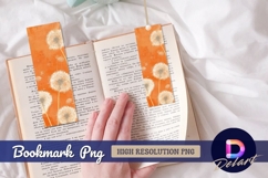 Dandelions on orange background Bookmark PNG Product Image 1