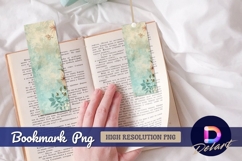 Floral vintage blue textured Bookmark PNG Product Image 1